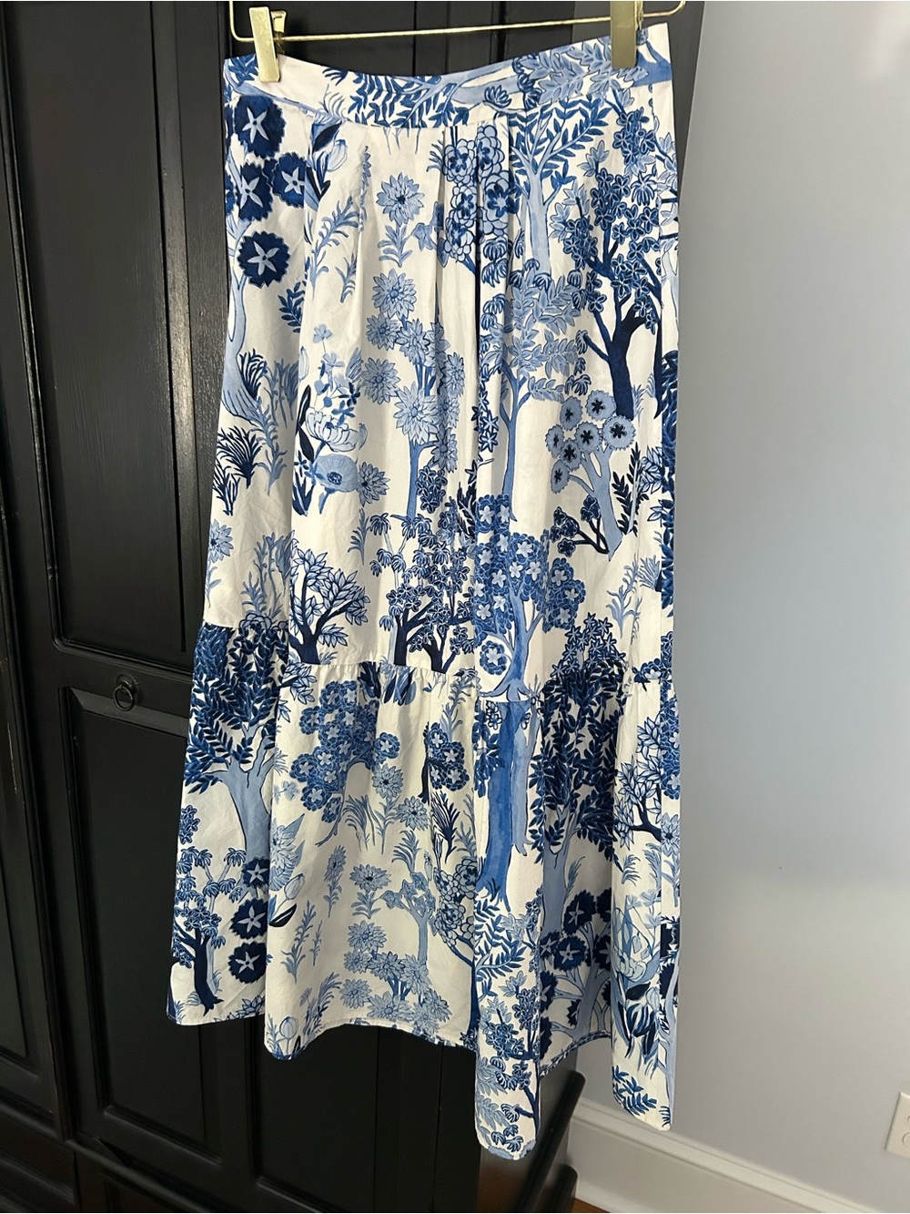 Giambattista Valli Botanical Printed Skirt in a Crisp Poplin